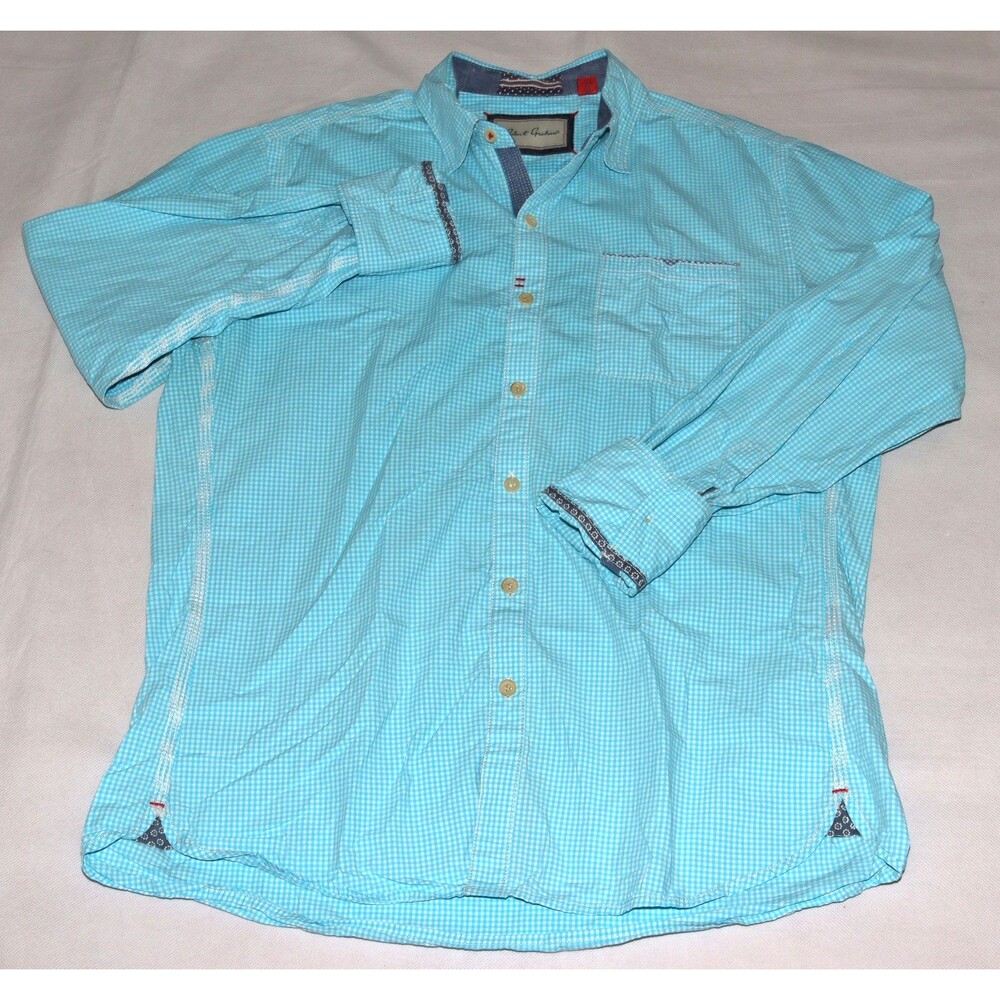Robert Graham Tailored Fit Men's Long Sleeve Button Up Gingham Shirt Size Medium